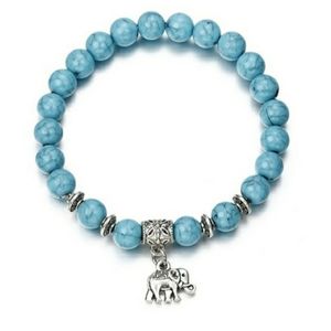 Elephant Charm Beaded Bracelet